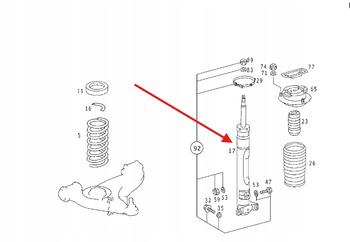 Amortyzator przedni mercedes benz w124 E500 A124320503064