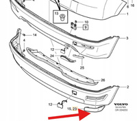 ODBLASK ZDERZAKA TYLNY LEWY VOLVO C30 2007- OE 31213992