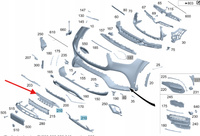 DOLNA KRATKA ATRAPA ZDERZAKA PRZÓD MERCEDES GLE W167 OE A1678857303