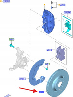 TARCZA HAMULCOWA PRZÓD FORD MUSTANG Mk6 2015- 2470369 _ KR3C-1125-EB