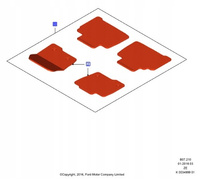 DYWANIKI GUMOWE KOMPLET FORD EDGE Mk2 2016- 2183950 _ HT4J-R130D00-FB3GAX