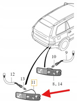 ODBLASK ŚWIATŁO ZDERZAKA LEWY TYŁ VOLVO XC90 2003- OE 31213647