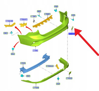 ODBLASK LEWY TYŁ FORD FOCUS SEDAN 2018- OE 2195834 _ JX7B-13B415-CA