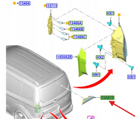 LAMPKA TRZECIE ŚWIATŁO STOPU TRANSIT COURIER 2014- 2552866 _ ET76-13A613-AF