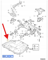 OSŁONA PŁYTA POD SILNIK 1.5 2.0 B4 2.0 D4 VOLVO V40 2013- OE 31440279