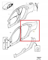 TYLNY PRAWY BŁOTNIK VOLVO S40 II 04-12r