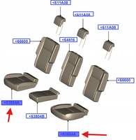 POKRYCIE SIEDZENIA TYLNA FORD C-MAX MK2 2010- 1915035 _ AM51-R63805-NB1FI2