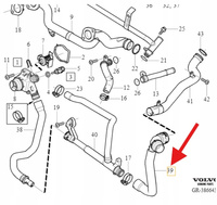 WĄŻ PRZEWÓD UKŁADU CHŁODZENIA 3.2 3.0 VOLVO S60 V60 2011- S80 OE 30774513