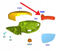 KIERUNKOWSKAZ LUSTERKA PRAWY FORD FOCUS 2018- OE 2220574 _ JX7B-13B382-BB