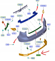 SPOILER DOLNY ZDERZAKA TYŁ FORD C-MAX 2010-2015 2084662 _ AM51-R17A894-AE