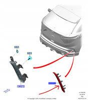ODBLASK ZDERZAKA PRAWY TYŁ FORD EDGE Mk2 2018- OE_2334684_KT4B-17A848-AB