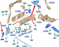 WSPORNIK PODŁUŻNICY LEWY FORD FOCUS Mk4 2018- 2206748 _ JX6B-8186-B1A