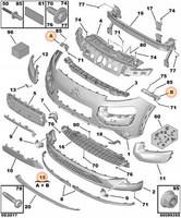 MOCOWANIE ZDERZAKA ŚLIZG PRZÓD PRAWY LEWY CITROEN C4 CACTUS OE 1611380580
