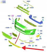KRATKA DOLNA ZDERZAKA PRZÓD FOCUS 2018- 2022 OE 2215673 _ JX7B-17K945-A1B