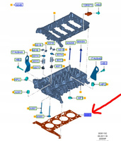 USZCZELKA GŁOWICY CYLINDRÓW TRANSIT CUSTOM 2.2TDCi _ 1830408 _  6C1Q-6051-BB