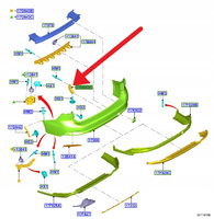 ŚLIZG ZDERZAKA TYŁ LEWY PRAWY FORD FOCUS 2018- 2200039 _ JX7B-F17B918-B1B