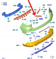 ŚLIZG UCHWYT ZDERZAKA LEWY TYŁ FORD KUGA 2020- 2509278 _ LV4B-17E851-DF