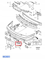 KRATKA ZDERZAKA LEWA VOLVO S70 V70 1997- 9151511 OE