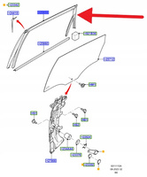 USZCZELNIENIE OKNA DRZWI TYŁ LEWA FORD OE FIESTA 2001-2012 2S61-A25855-AR