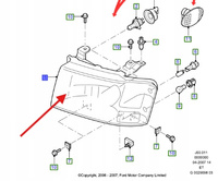 REFLEKTOR PRAWA STR FORD RANGER 2006- 4931275 _ 6M34-13100-CC