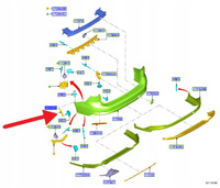 ŚLIZG ZDERZAKA PRAWY TYŁ FORD FOCUS KOMBI ST 18- 2371136 _ KX7B-17F766-CA