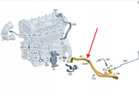 PRZEWÓD ODPOWIETRZANIA SKRZYNI KORBOWEJ BENZYNA OM274 MERCEDES A2740180521