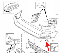 ODBLASK ZDERZAKA LEWY TYŁ VOLVO XC90 2003- OE 30678970
