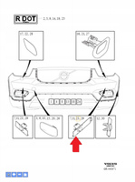 UCHWYT CZUJNIKA PARKOWANIA PDC PRZÓD VOLVO XC40 EX40 2018- OE 31449354