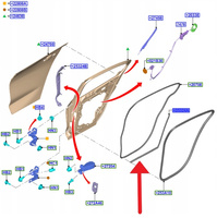 USZCZELKA DRZWI LEWY TYŁ FORD FOCUS 2018- OE 2207403 _ JX7B-A25305-BC