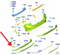DEFLEKTOR KAMIENI PRAWY TYŁ FORD FOCUS HB 18- 2302040 _ JX7B-17F784-SAPRAA