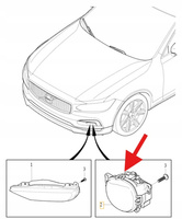 HALOGEN LED LEWY VOLVO S90 V90 2017- XC40 EX40 2018- EC C40 OE 32365034