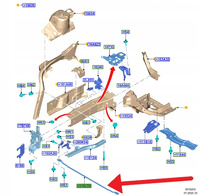 POPRZECZNICA DOLNA PRZÓD FORD FOCUS 2018- OE 2290962 _ JX61-A110L76-AD