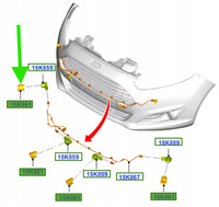 KOSZYK CZUJNIKA PARKOWANIA PRZÓD FORD OE FIESTA 2013-2019 C1BT-15D851-AA