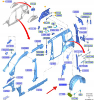 NADKOLE LEWY PRZÓD FORD TRANSIT CONNECT 2022- 2626780 _ VWN3CA-28345-EA