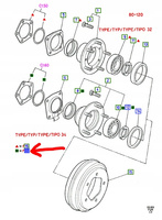 ŁOŻYSKO KOŁA TYLNEGO LH FORD TRANSIT 1985-91 _ 5015587 _ 86VX-1A049-BA 