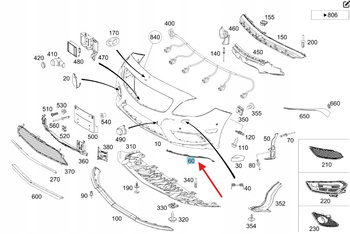 LISTWA ZDERZAKA DOLNA PRAWA MERCEDES CLA AMG W117 OE A1178851422