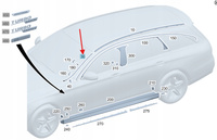 PRAWA LISTWA SZYBY PRZÓD MERCEDES CLA W118 OE A1186905000