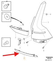 ODBLASK ZDERZAKA LEWY TYŁ VOLVO S60 V60 2019- OE 32337874