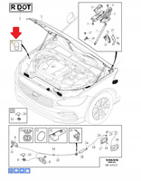 GUMA ODBOJNIK ODBÓJ MASKI VOLVO XC40 XC90 2016- V60 S60 19- OE 31402320