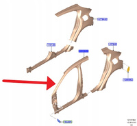 RAMA DRZWI LEWY PRZÓD FORD FOCUS 2018- OE 2206867 _ JX7B-A278A99-AA