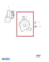 Lewy sygnał dźwiękowy Volvo OE 32237981
