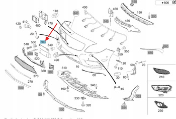 PODKŁADKA POD TABLICĘ REJESTRACYJNĄ MERCEDES CLA W117 OE A1178802100
