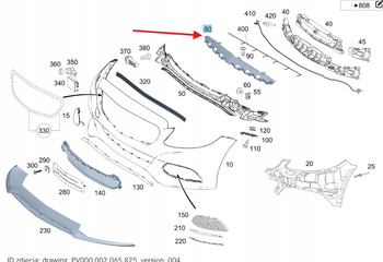 POSZYCIE WZMOCNIENIE ZDERZAKA PRZÓD MERCEDES C klasa W205 OE A2058851165