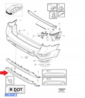 VOLVO XC70 SPOJLER DOKŁADKA ZDERZAKA TYŁ 30779543