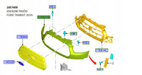 ZDERZAK PRZEDNI FORD TRANSIT 2014- 2019- OE 1857409 _ BK31-17F003-AGXWAA