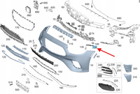 ŚLIZG ZDERZAKA LEWY PRZÓD MERCEDES E klasa W238 OE A2388856300