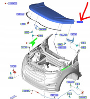 MASKA POKRYWA SILNIKA FORD EDGE Mk2 2018- OE 2627514 _ KT4B-R16612-AM