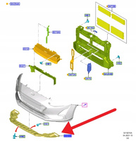 OSŁONA DOLNA ZDERZAKA PRZÓD FORD FOCUS 2018- OE 2199073 _ JX7B-8B384-A1B