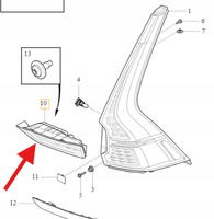 LAMPA PRAWA TYLNA KLAPY BAGAŻNIKA VOLVO XC60 2018- OE 31446620