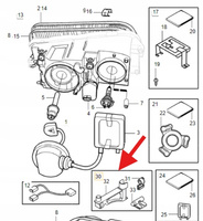 ZESTAW NAPRAWCZY LAMPY PRZÓD XENON VOLVO S40 V40 1996- OE 30652255